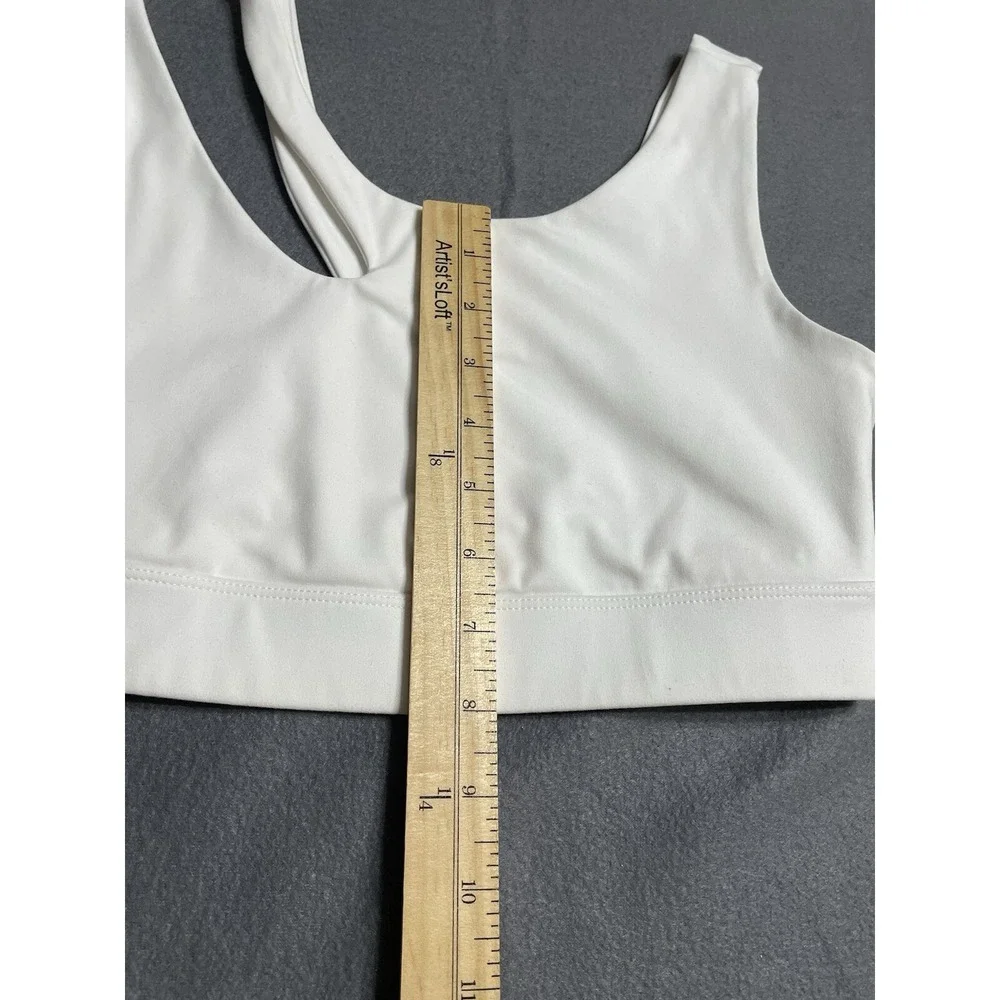 Seaav Athletics Cut Out Sports Bra Top‎ Womens Medium White Athleisure Fast Ship